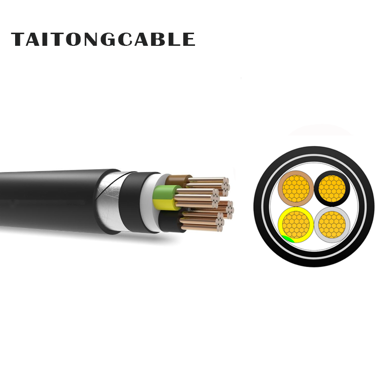 كابلات الطاقة المغلفة بـ PVC المعزولة بجهد منخفض 2-5 النواة النحاسية STA-Armoured XLPE