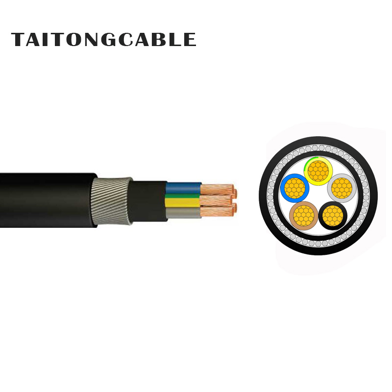 كابلات الطاقة المغلفة بـ PVC المعزولة بـ PVC ذات الجهد المنخفض ذات موصل نحاسي 2-5-Core SWA-Armoured XLPE